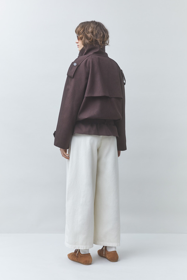 DEEP Manteau court ceintur&eacute; Prune Suncoo