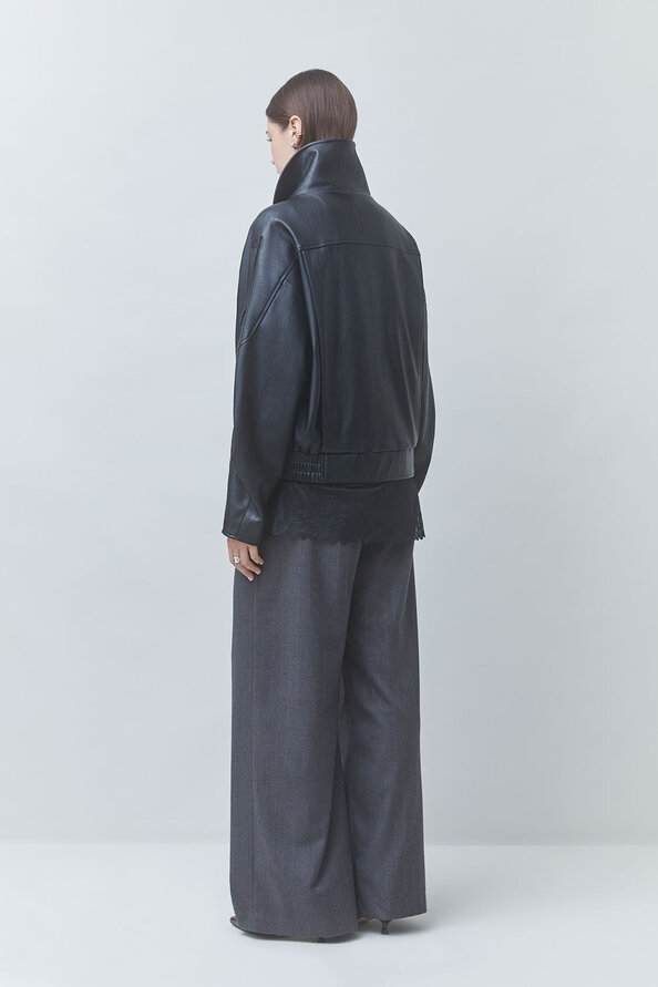 EARLY Manteau oversize en simili cuir noir Noir Suncoo
