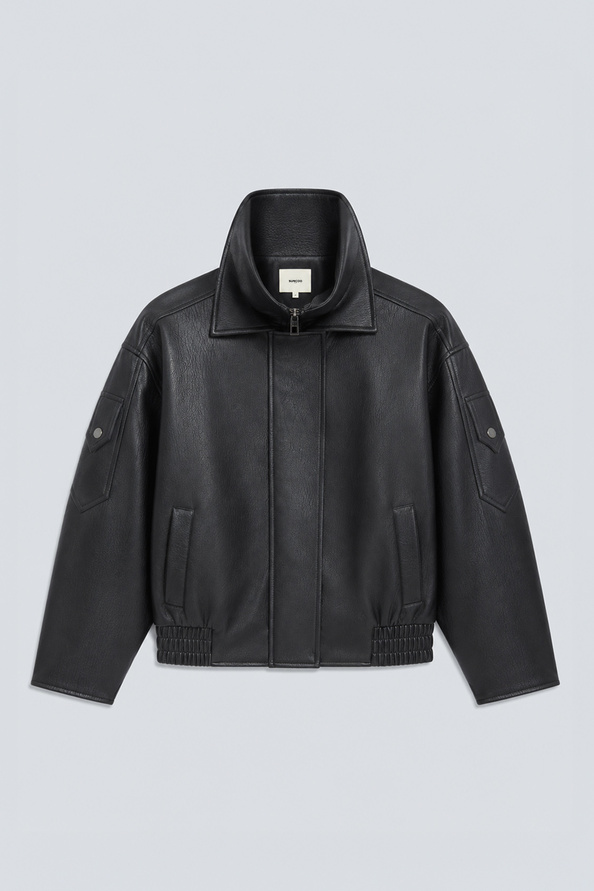 EARLY Manteau oversize en simili cuir noir Noir Suncoo