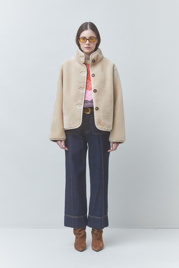 ELITE Manteau beige en fausse fourrure Beige Suncoo