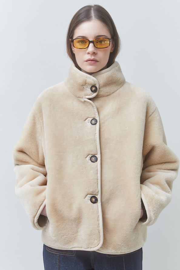 ELITE Manteau beige en fausse fourrure Beige Suncoo