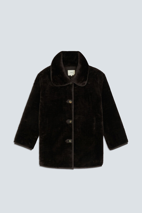 EASTER Manteau en fausse fourrure choco Chocolat Suncoo