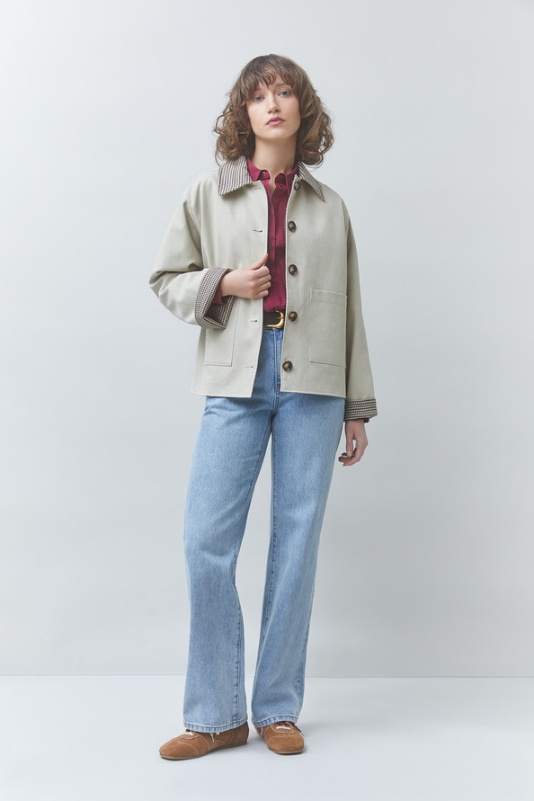 ENVY Manteau court r&eacute;versible Greige Suncoo