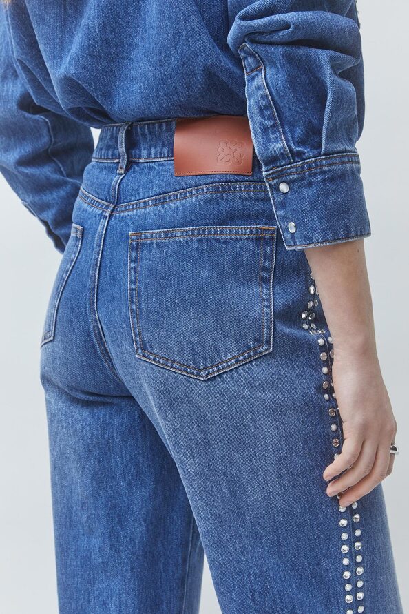 ROLLING Jean strass&eacute; fantaisie Bleu jeans Suncoo