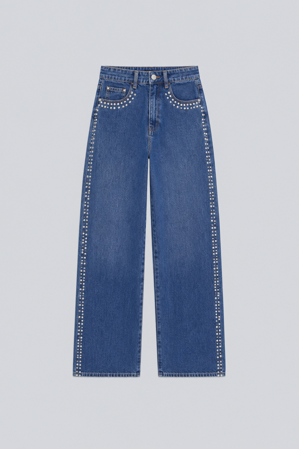 ROLLING Jean strass&eacute; fantaisie Bleu jeans Suncoo