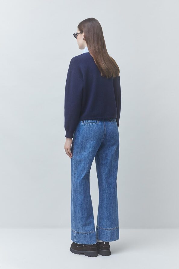 PAULIN Pull polo bicolore Bleu nuit Suncoo