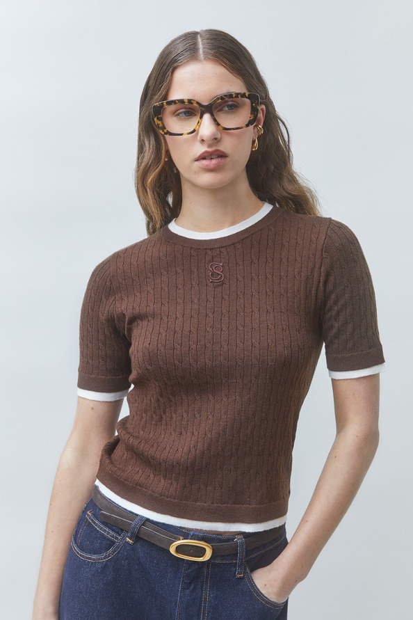 PRASTEL Pull court fantaisie Caf&eacute; Suncoo