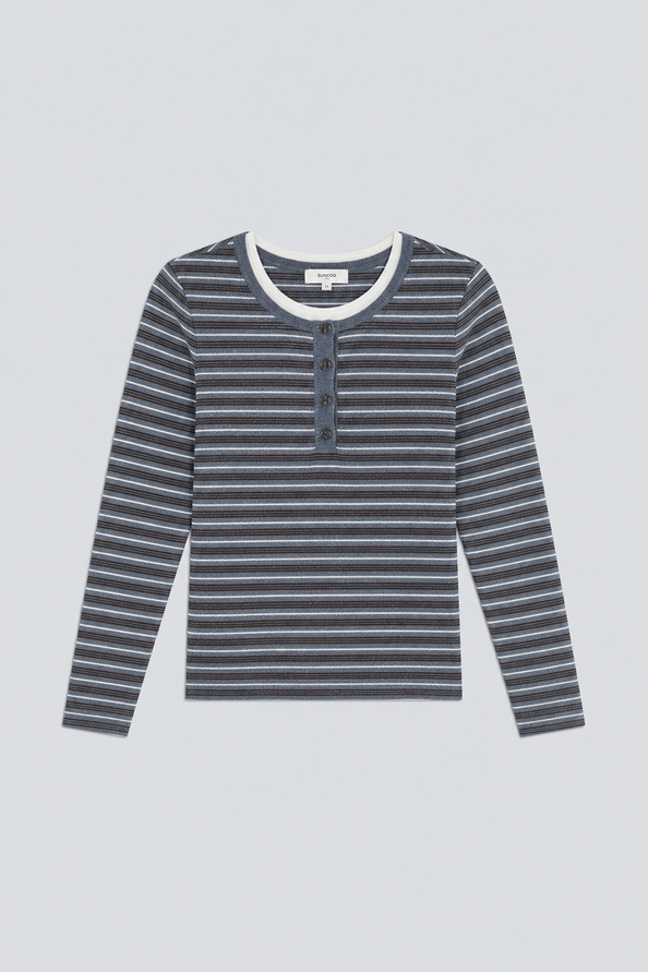 PANDOLI Pull fin &agrave; rayures Gris chin&eacute; Suncoo