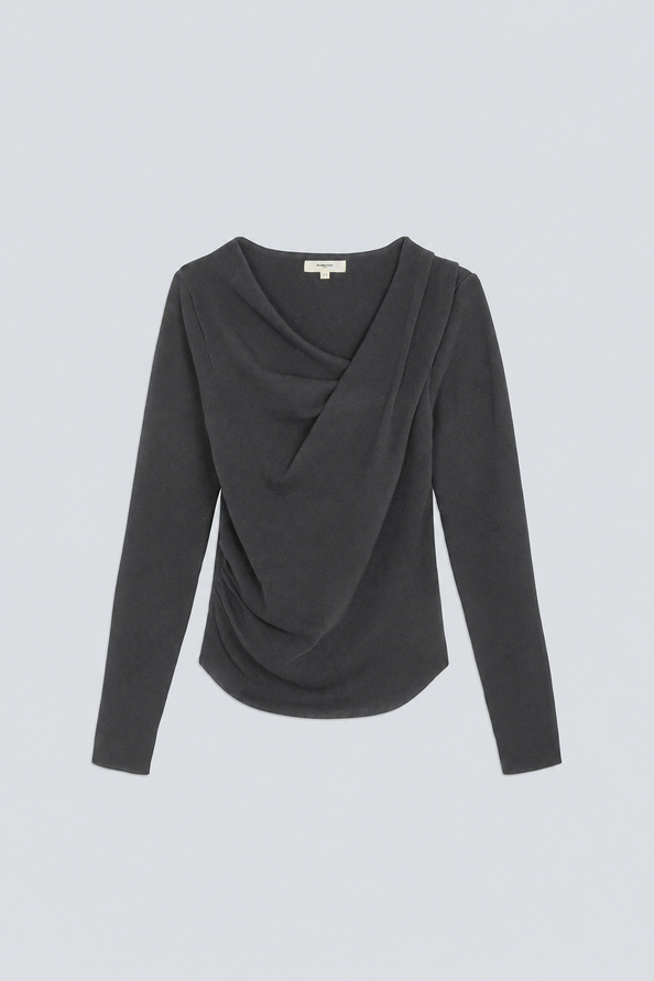 PLEOR Pull fin &agrave; d&eacute;tail encolure carbone Carbone Suncoo