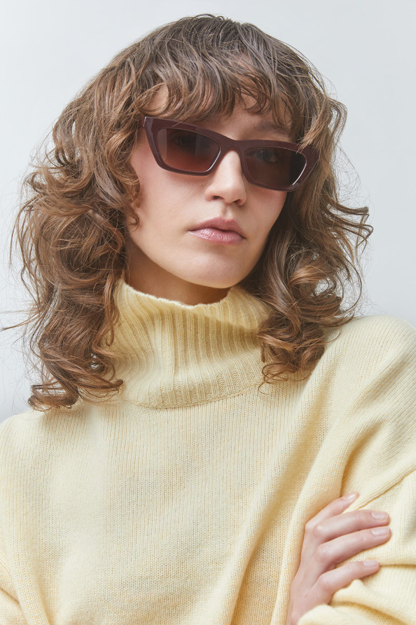 PALACE Pull col roul&eacute; en laine Jaune Suncoo