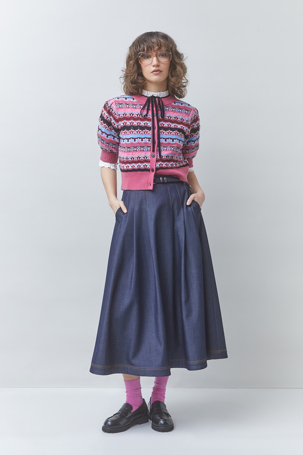 GEMONI Gilet fantaisie &agrave; rayures Rose Suncoo