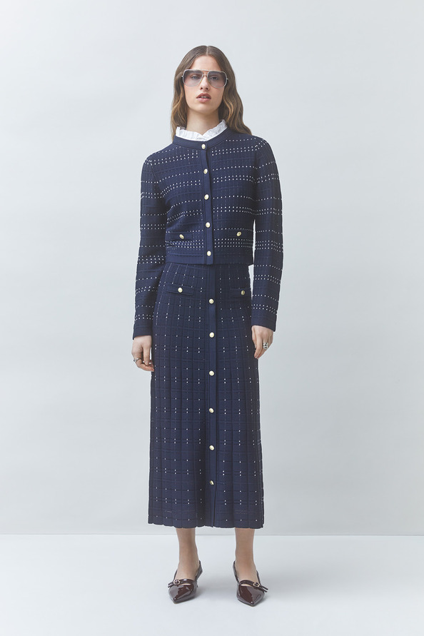 GANELI Gilet fantaisie bicolore Bleu nuit Suncoo