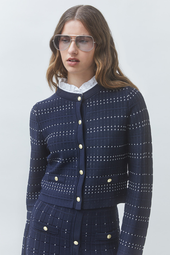 GANELI Gilet fantaisie bicolore Bleu nuit Suncoo