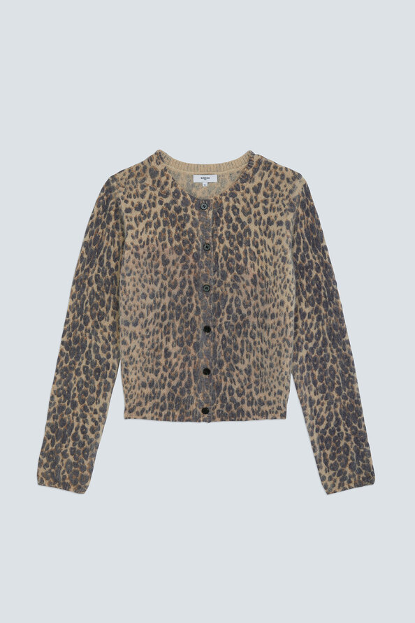 GACIA Gilet l&eacute;opard beige Beige Suncoo
