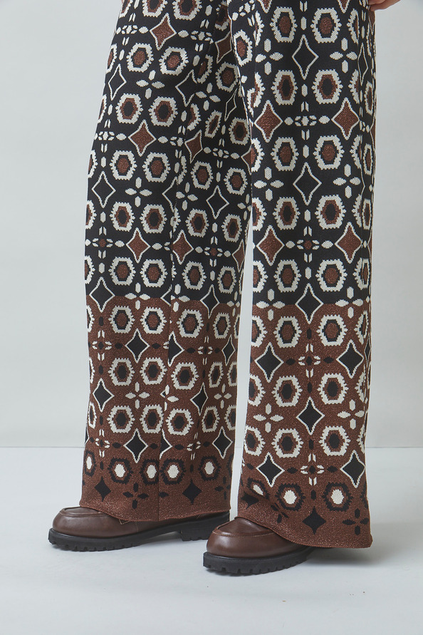 JASPER Pantalon en maille jacquard Noir Suncoo