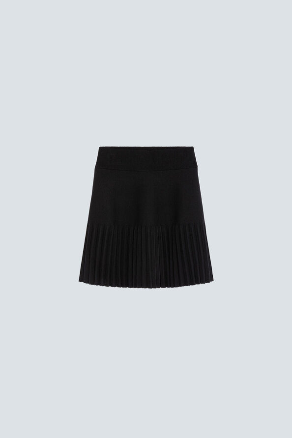 FALDA Jupe courte pliss&eacute;e Noir Suncoo
