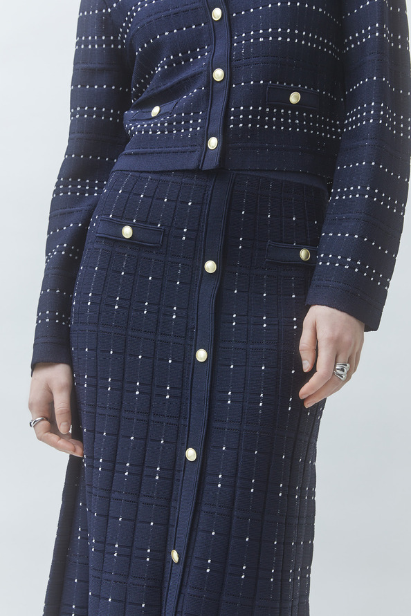 FILBY Jupe midi fantaisie Bleu nuit Suncoo