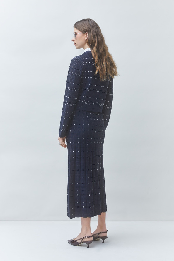 FILBY Jupe midi fantaisie Bleu nuit Suncoo